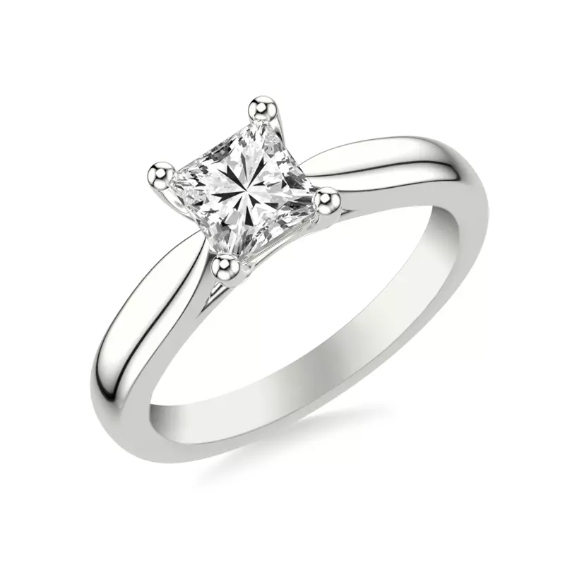 14K White Gold Aarya Trellis Solitaire Engagement Ring