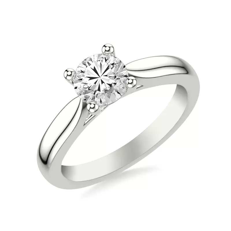 18K White Gold Aarya Trellis Solitaire Engagement Ring