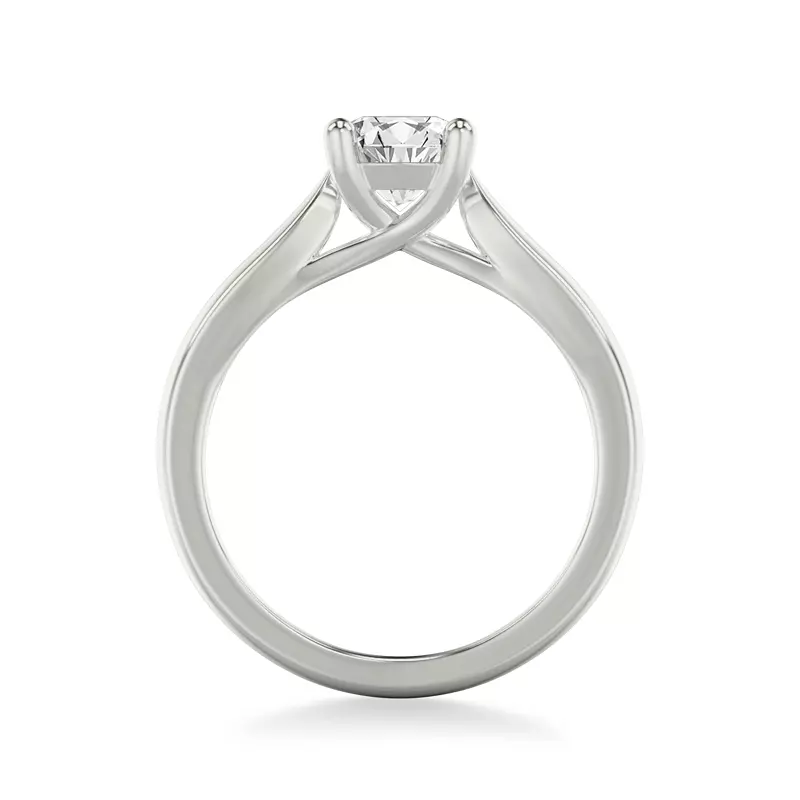 18K White Gold Aarya Trellis Solitaire Engagement Ring