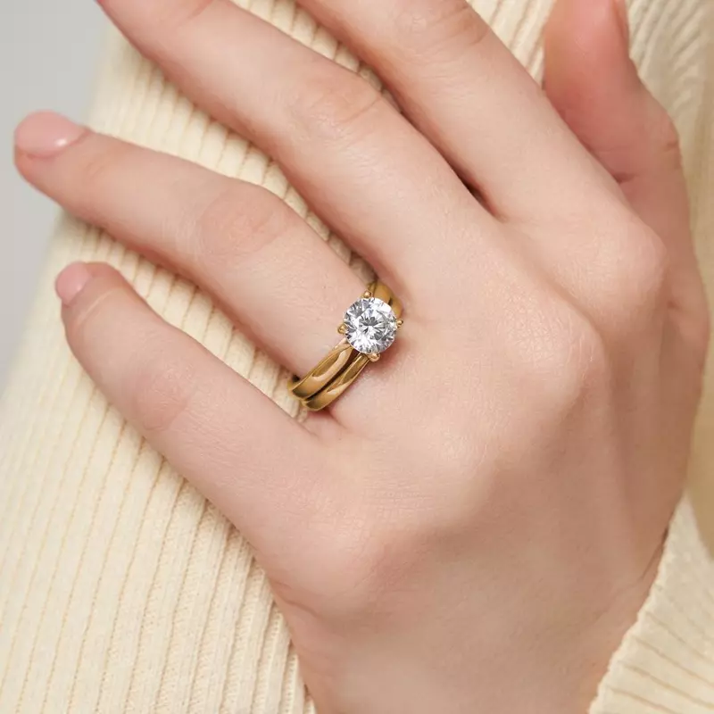 18K Yellow Gold Aarya Trellis Solitaire Engagement Ring