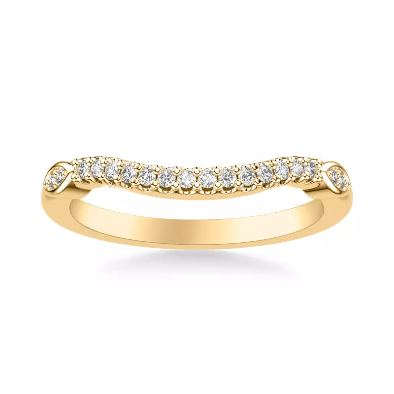 14K Yellow Gold Dolly Diamond Wedding Band