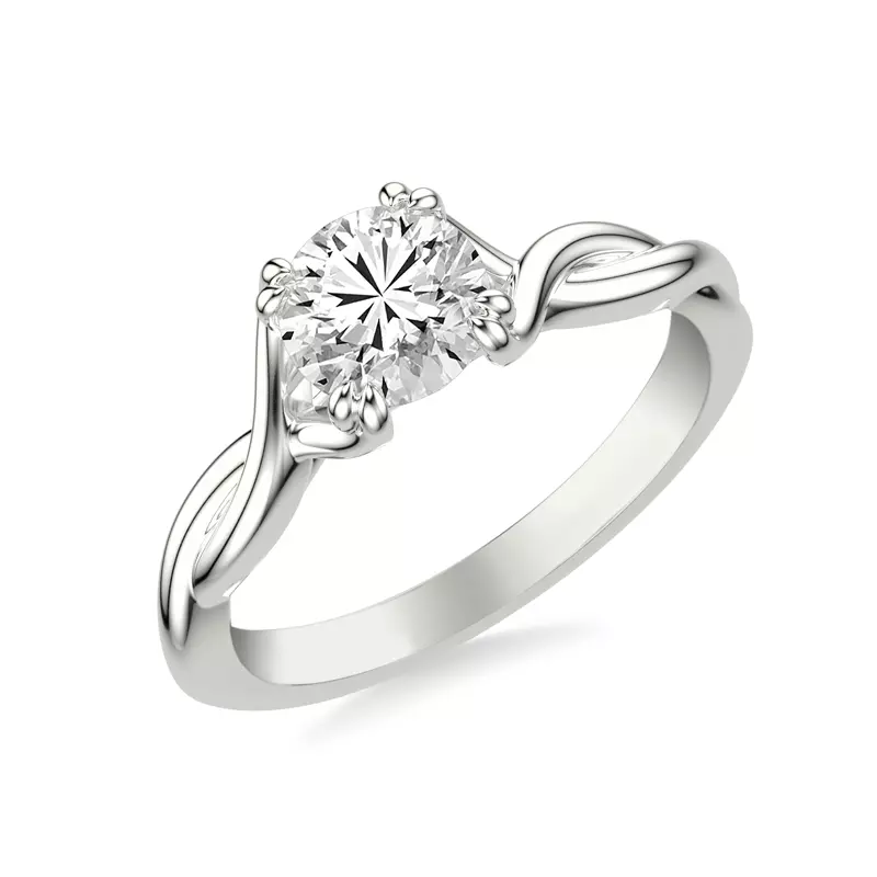 Platinum Jolie Ribbon Twist Solitaire Engagement Ring