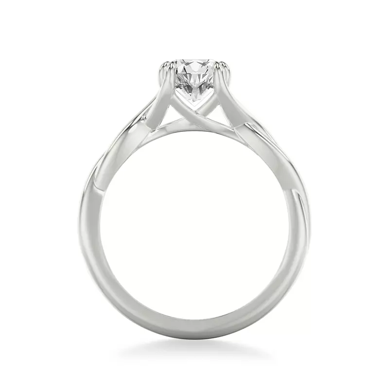 Platinum Jolie Ribbon Twist Solitaire Engagement Ring