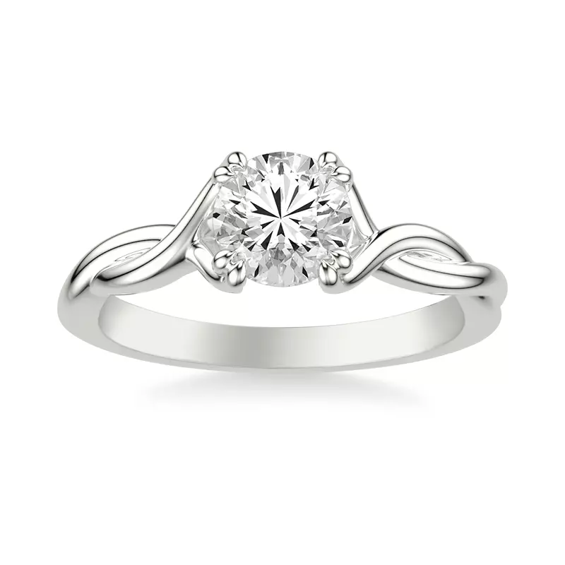 Platinum Jolie Ribbon Twist Solitaire Engagement Ring