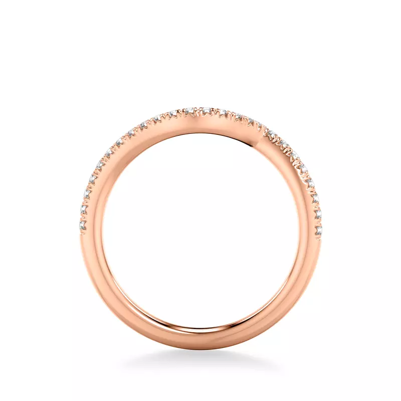 14K Rose Gold Nancy Pavé Diamond Chevron Band