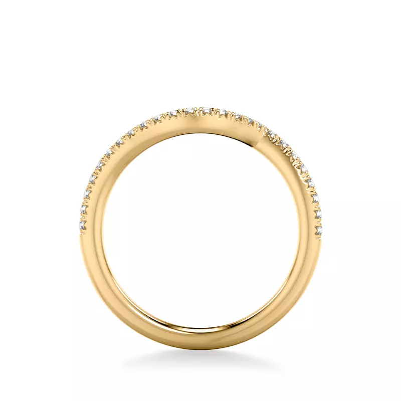 14K Yellow Gold Nancy Pavé Diamond Chevron Band