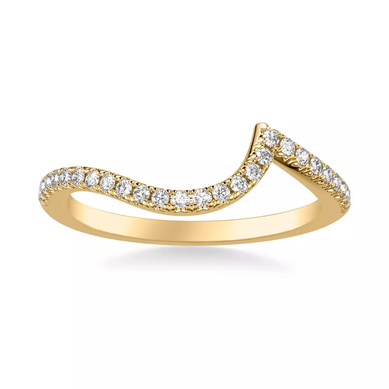 14K Yellow Gold Nancy Pavé Diamond Chevron Band