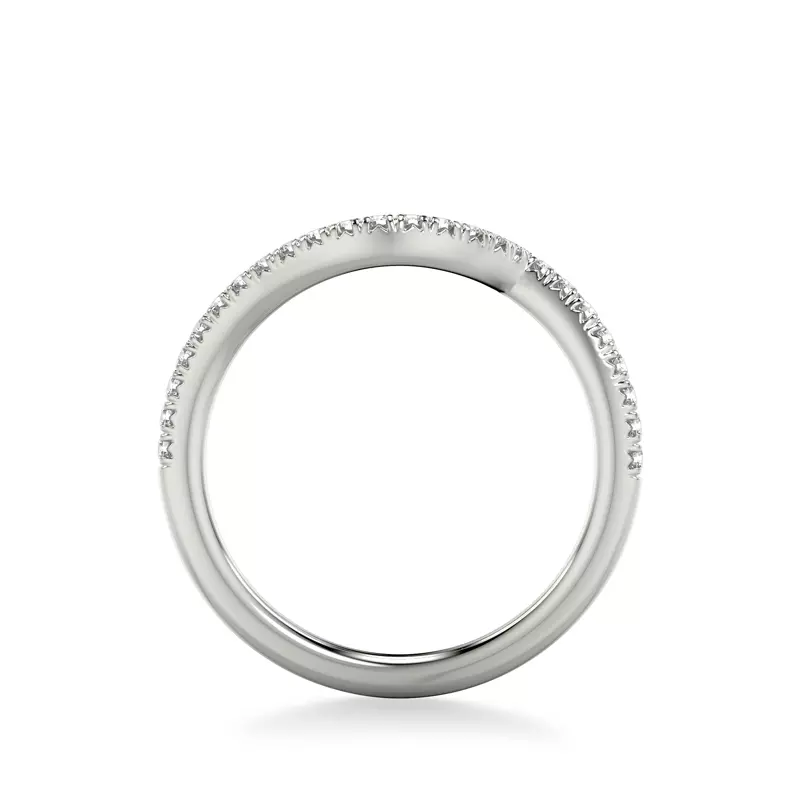 Platinum Nancy Pavé Diamond Chevron Band