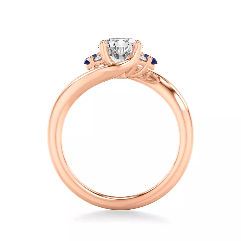 14K Rose Gold Nancy Sapphire Accent Engagement Ring