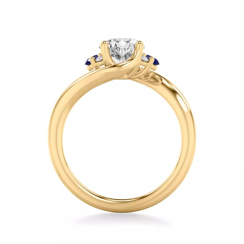 14K Yellow Gold Nancy Sapphire Accent Engagement Ring