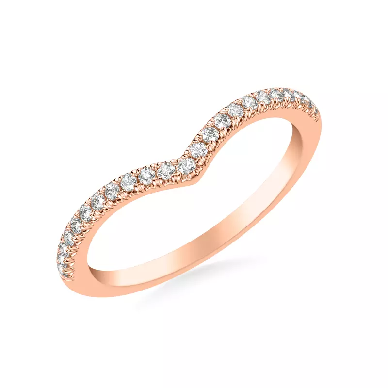 14K Rose Gold Mia Pavé Diamond Chevron Band
