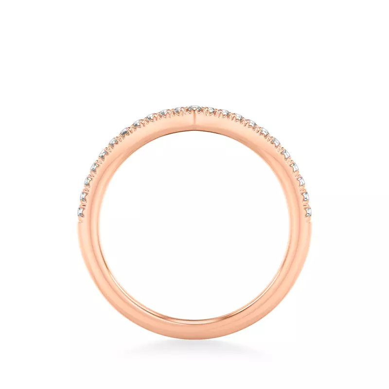 14K Rose Gold Mia Pavé Diamond Chevron Band