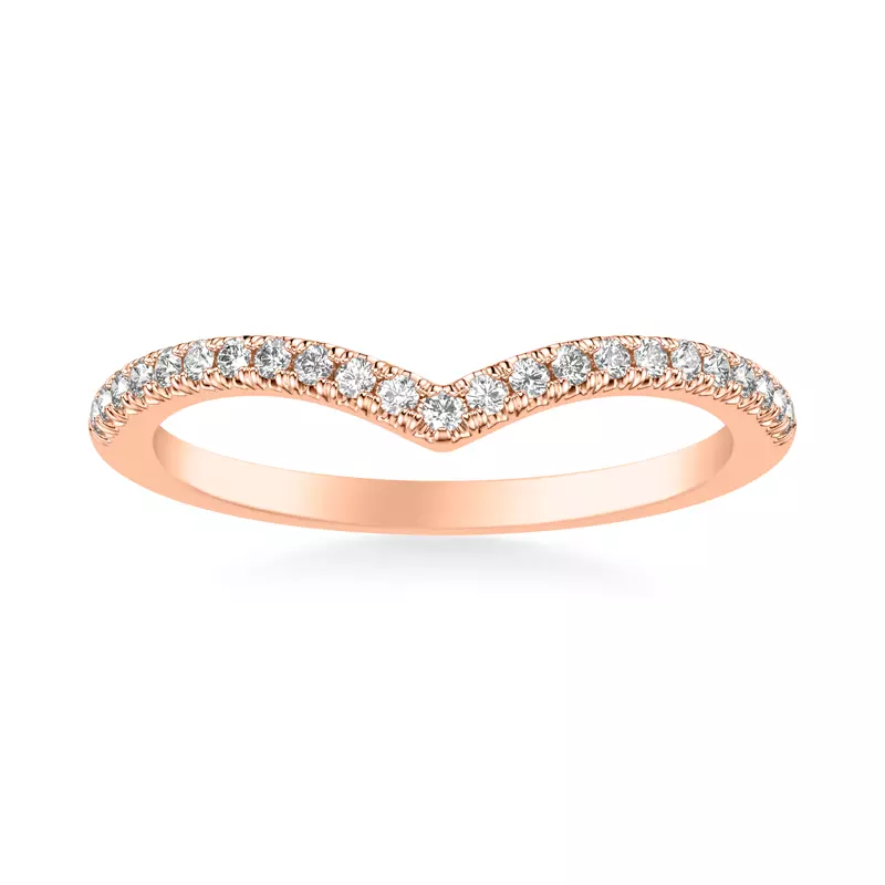 14K Rose Gold Mia Pavé Diamond Chevron Band
