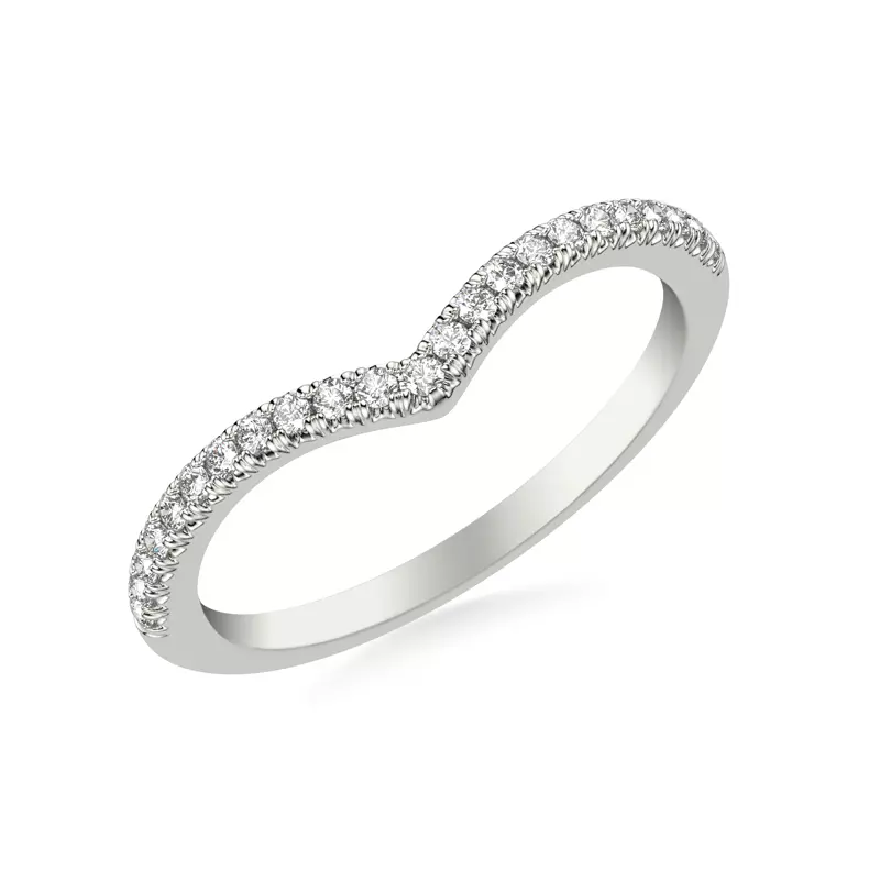 14K White Gold Mia Pavé Diamond Chevron Band