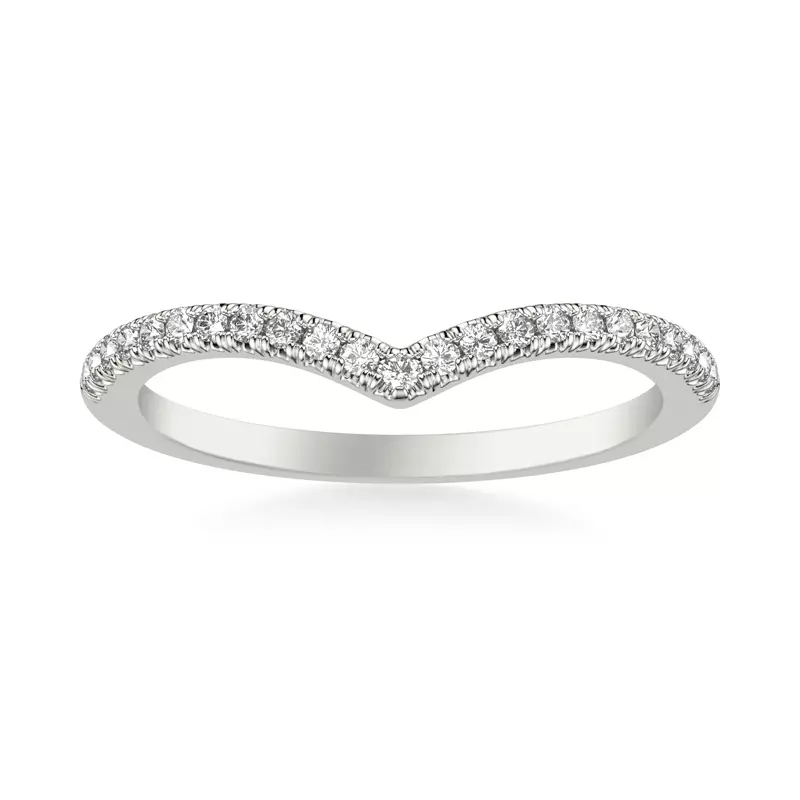 14K White Gold Mia Pavé Diamond Chevron Band