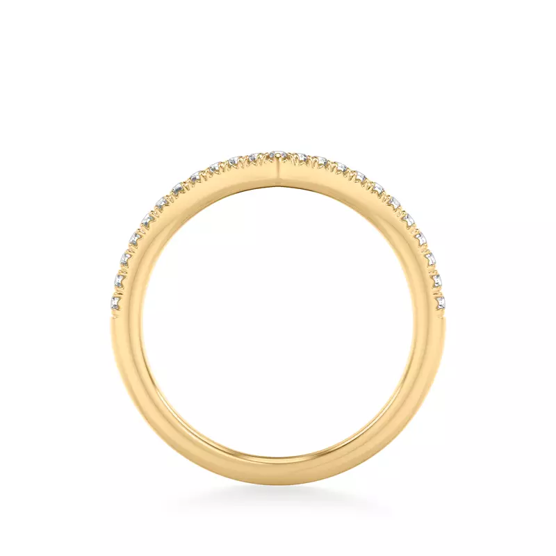 18K Yellow Gold Mia Pavé Diamond Chevron Band