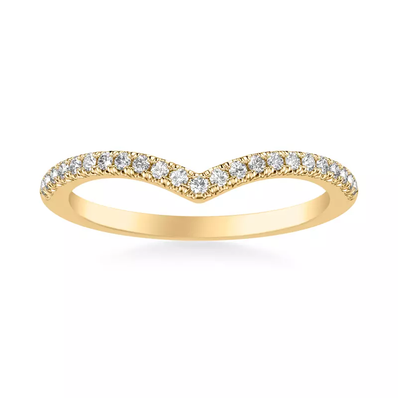 18K Yellow Gold Mia Pavé Diamond Chevron Band