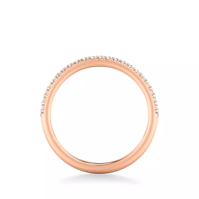 14K Rose Gold Hunter Pave Diamond Band