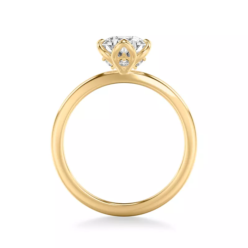 18K Yellow Gold Hunter Diamond Accent Engagement Ring
