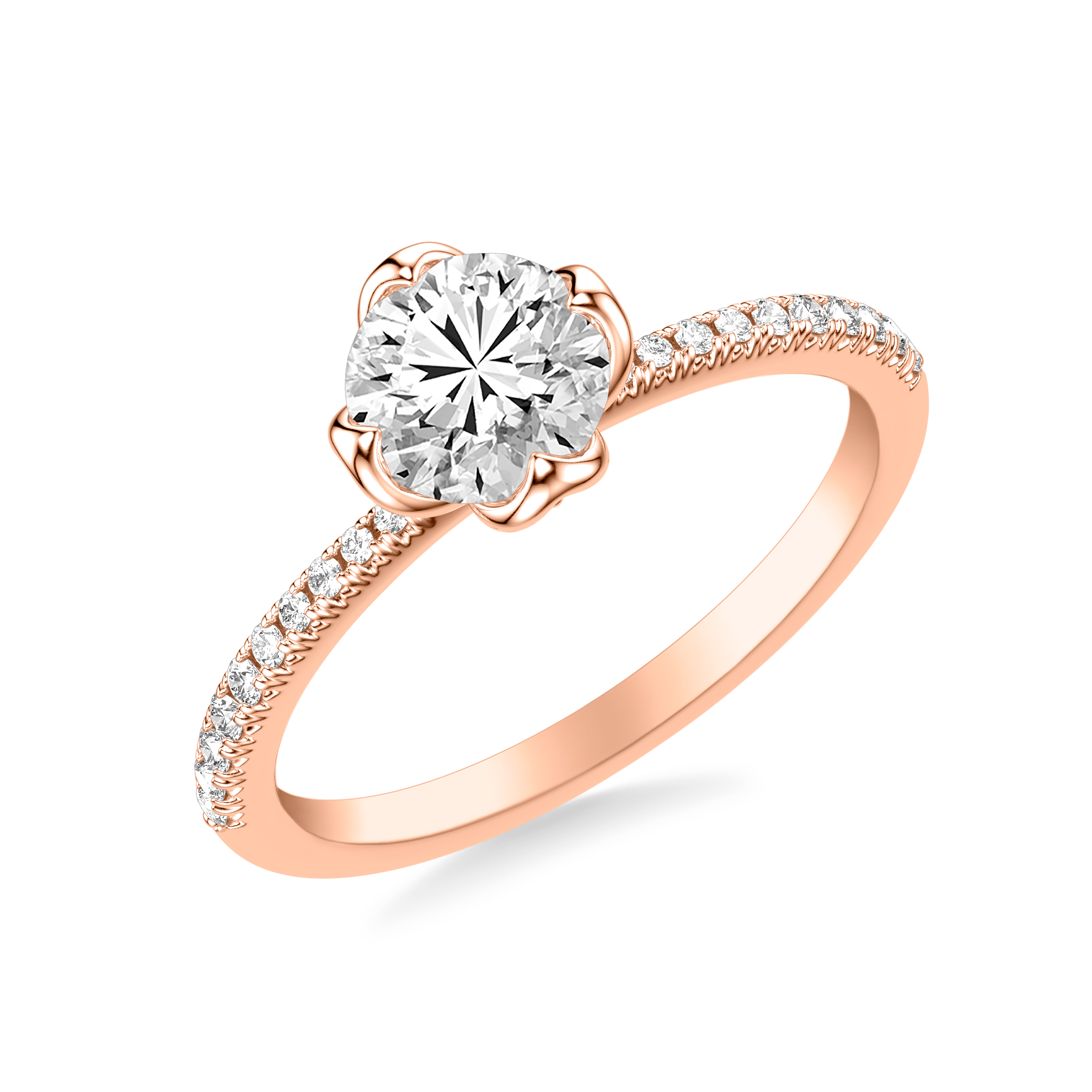 14K Rose Gold Imani Pave Engagement Ring