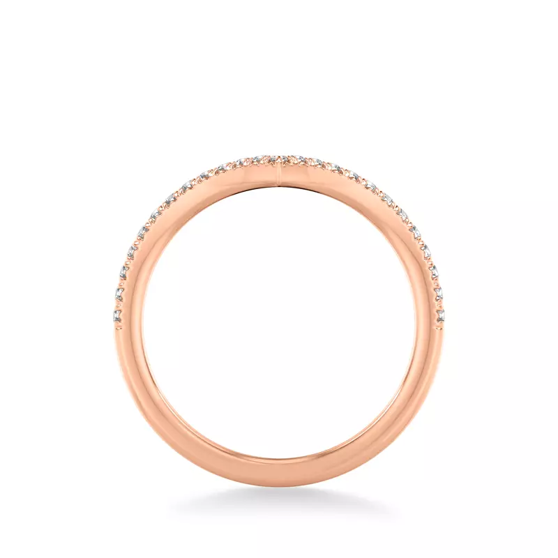 14K Rose Gold Julie Pavé Diamond Chevron Band