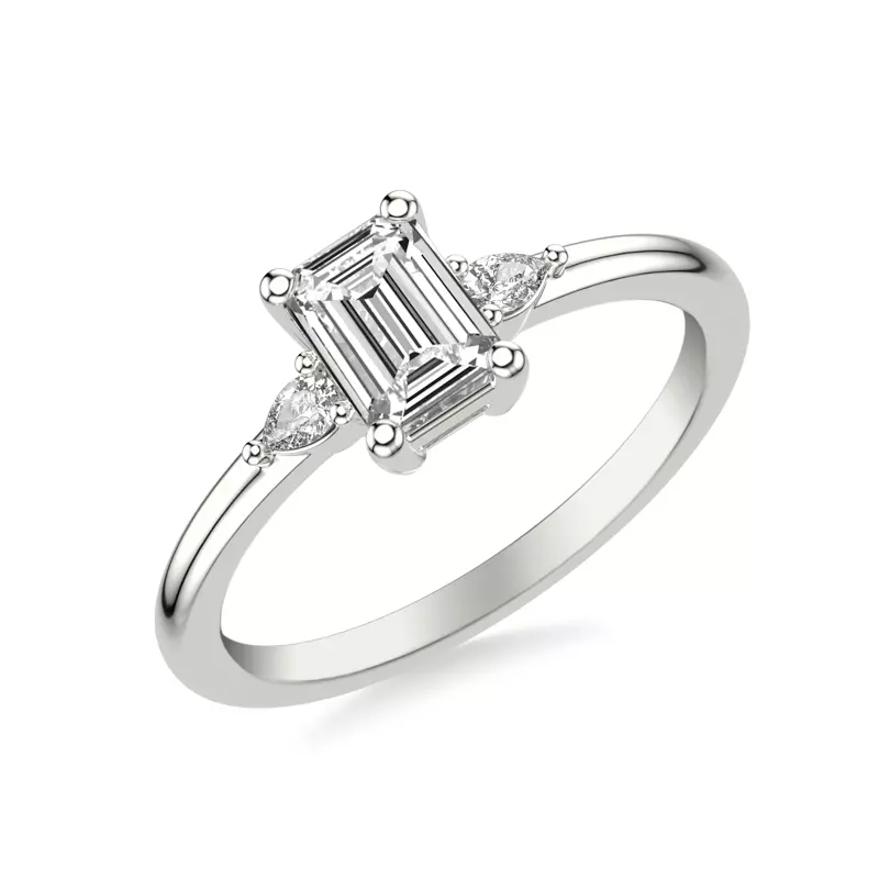14K White Gold Julie Pear Shaped Diamond Engagement Ring