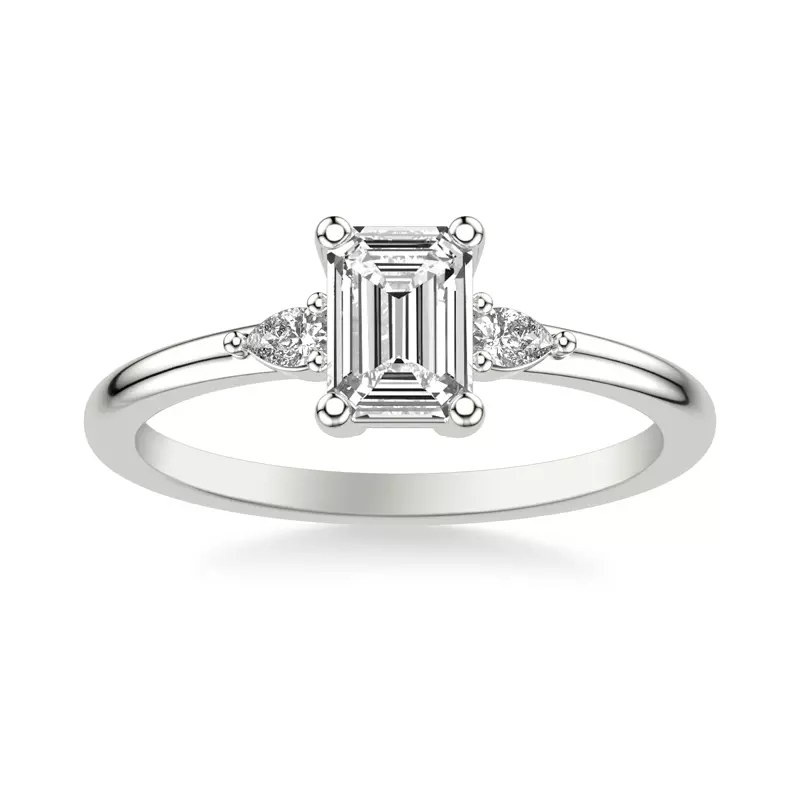 14K White Gold Julie Pear Shaped Diamond Engagement Ring