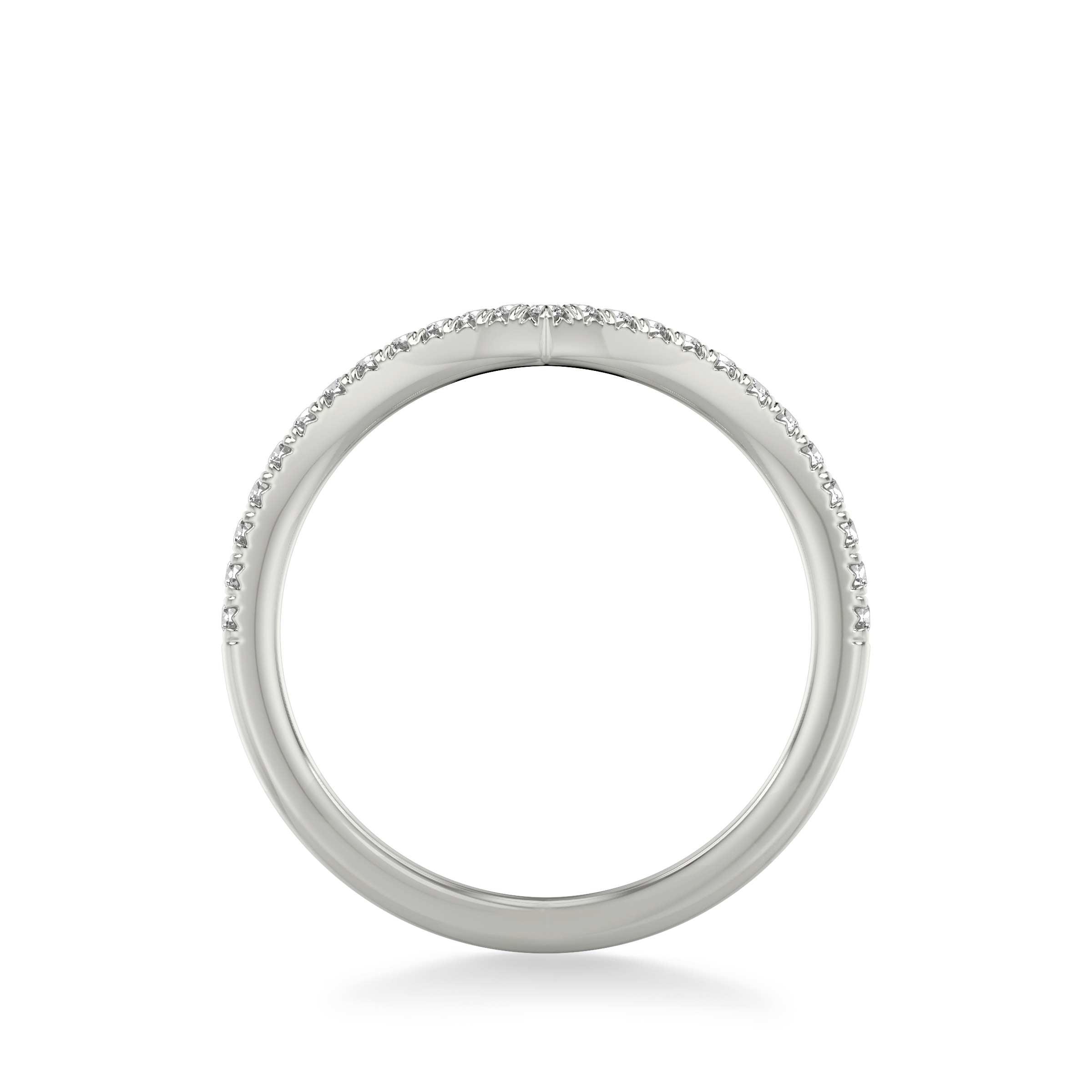 14K White Gold Julie Pavé Diamond Chevron Band