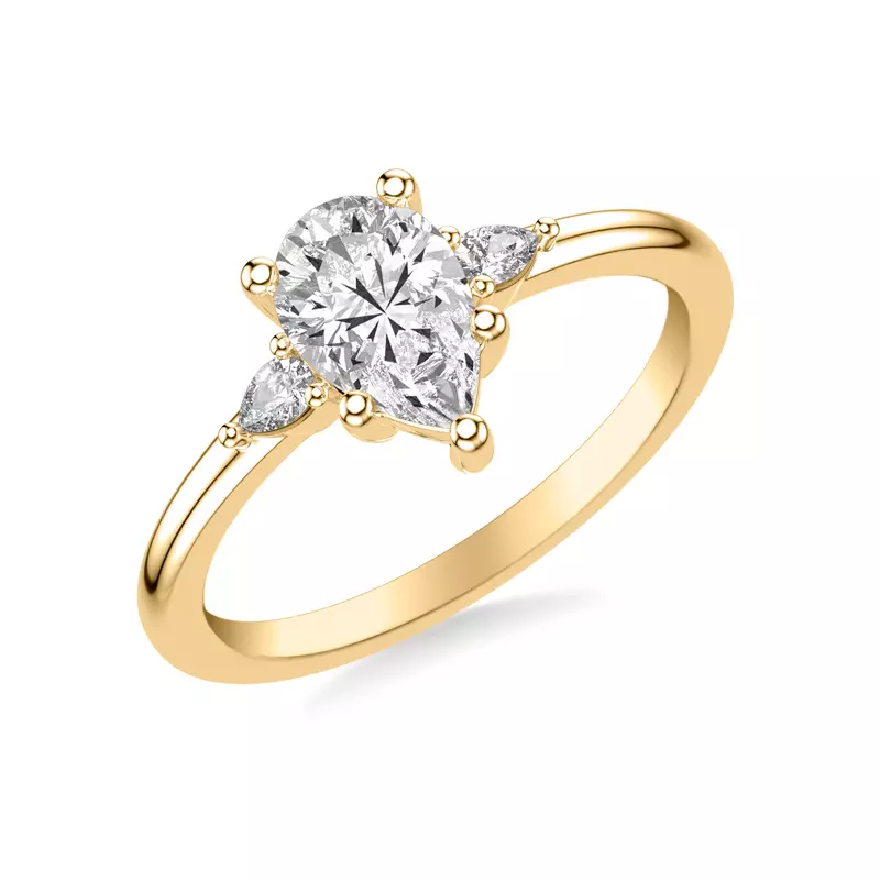 14K Yellow Gold Julie Pear Shaped Diamond Engagement Ring