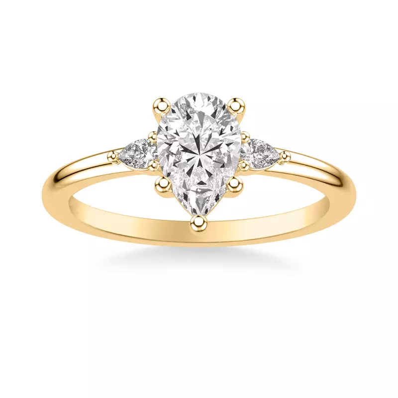 14K Yellow Gold Julie Pear Shaped Diamond Engagement Ring
