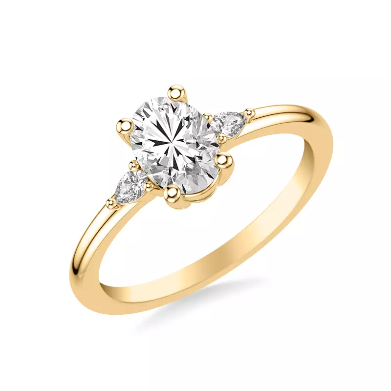 14K Yellow Gold Julie Pear Shaped Diamond Engagement Ring