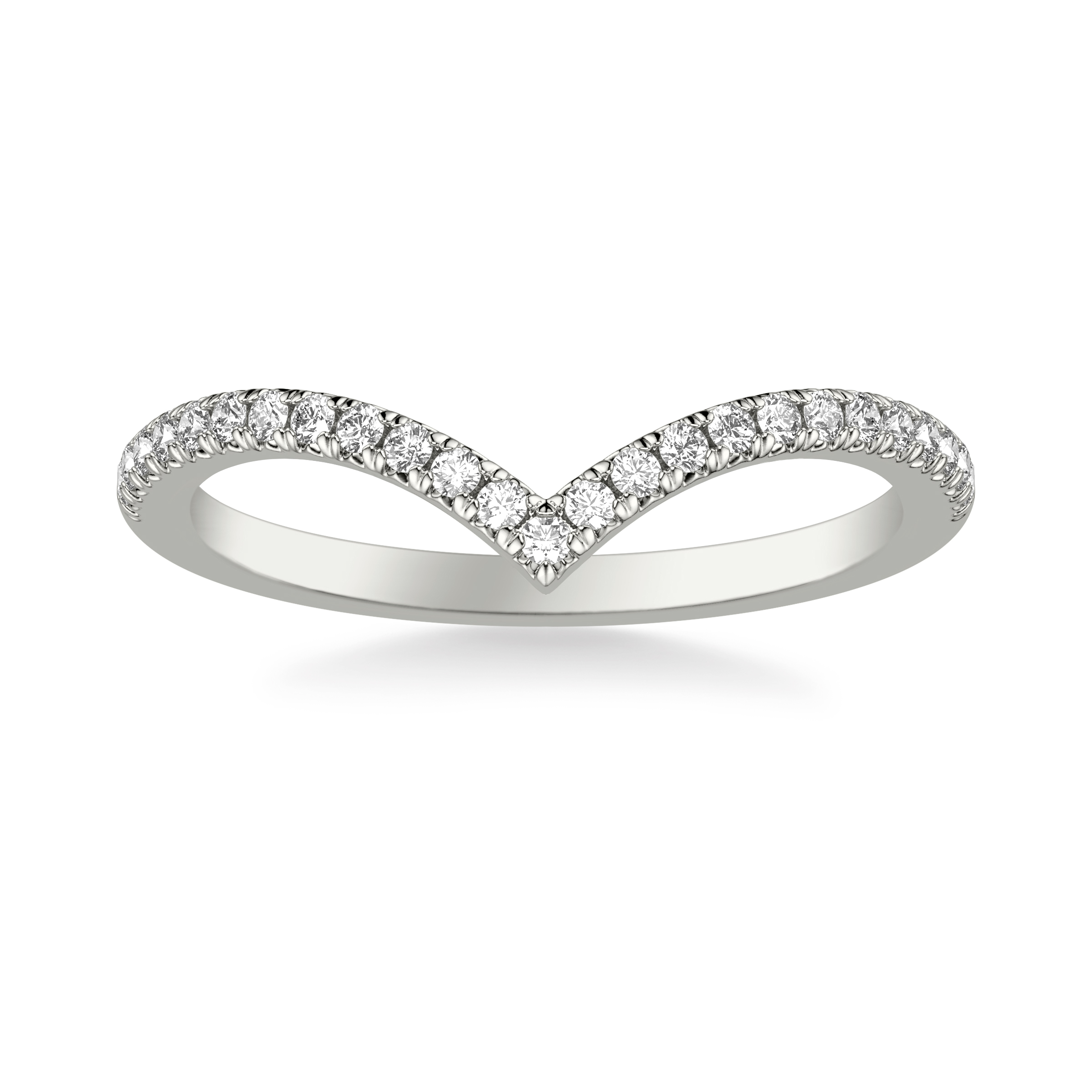 18K White Gold Julie Pavé Diamond Chevron Band