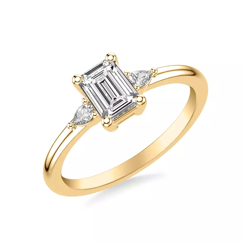 18K Yellow Gold Julie Pear Shaped Diamond Engagement Ring