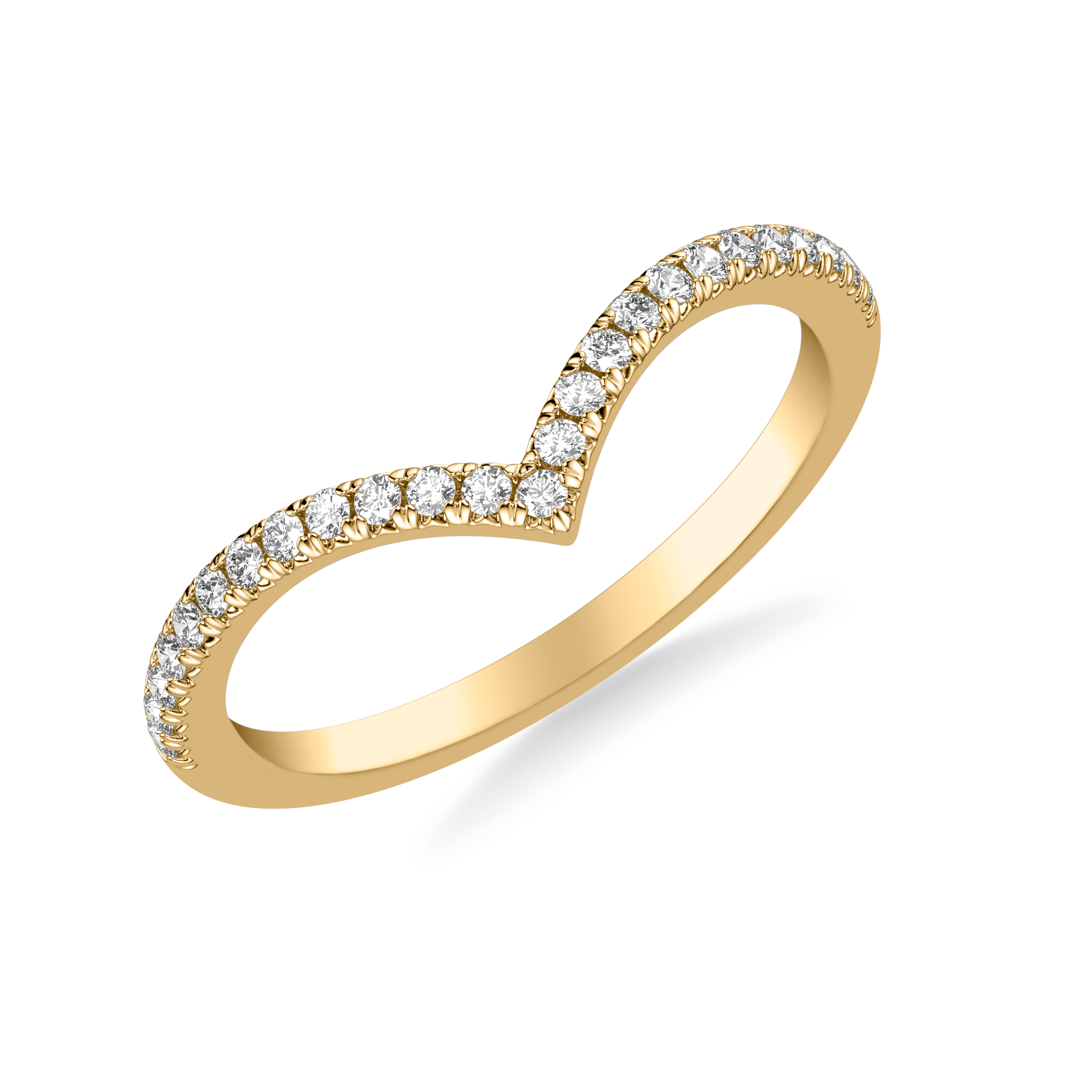 18K Yellow Gold Julie Pavé Diamond Chevron Band