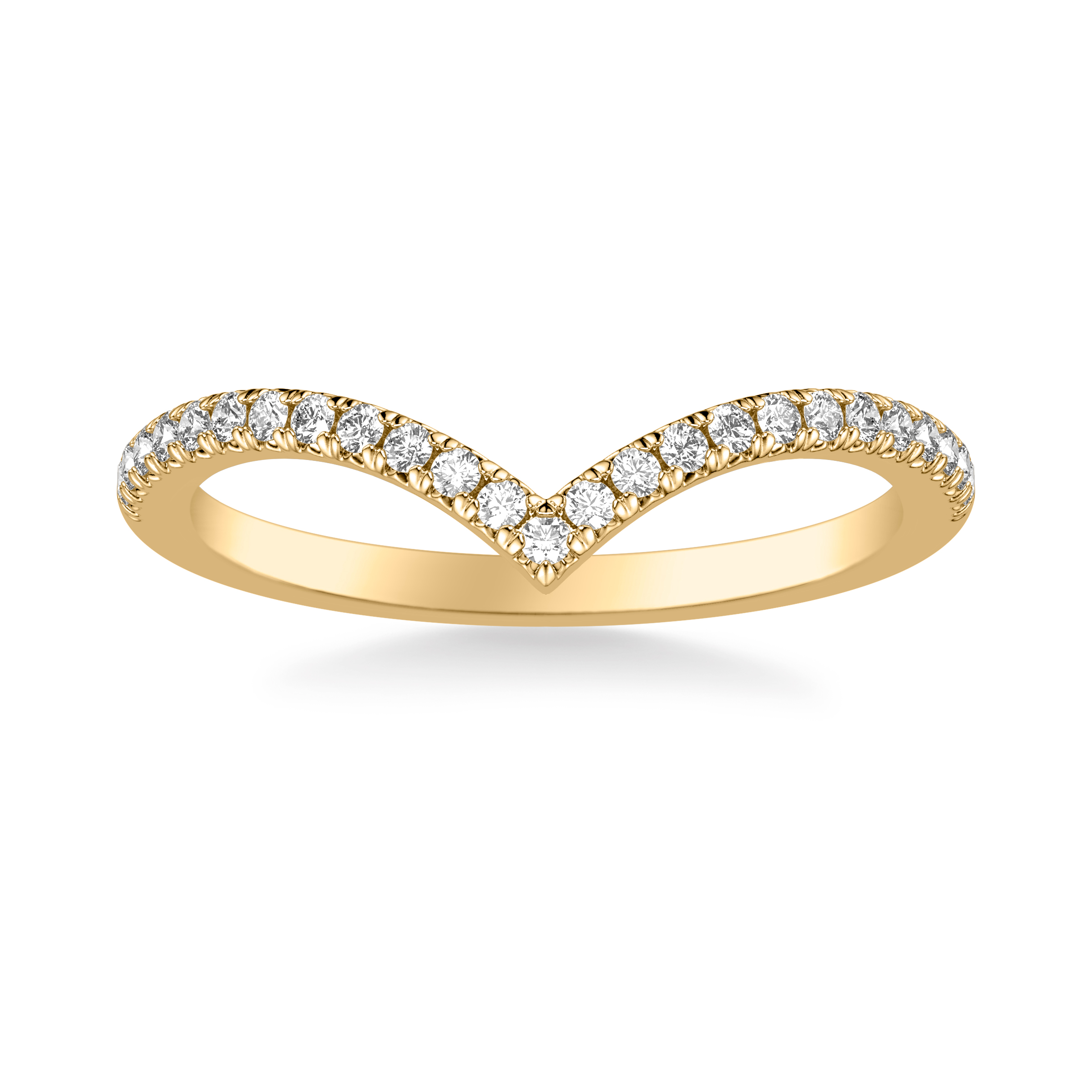 18K Yellow Gold Julie Pavé Diamond Chevron Band