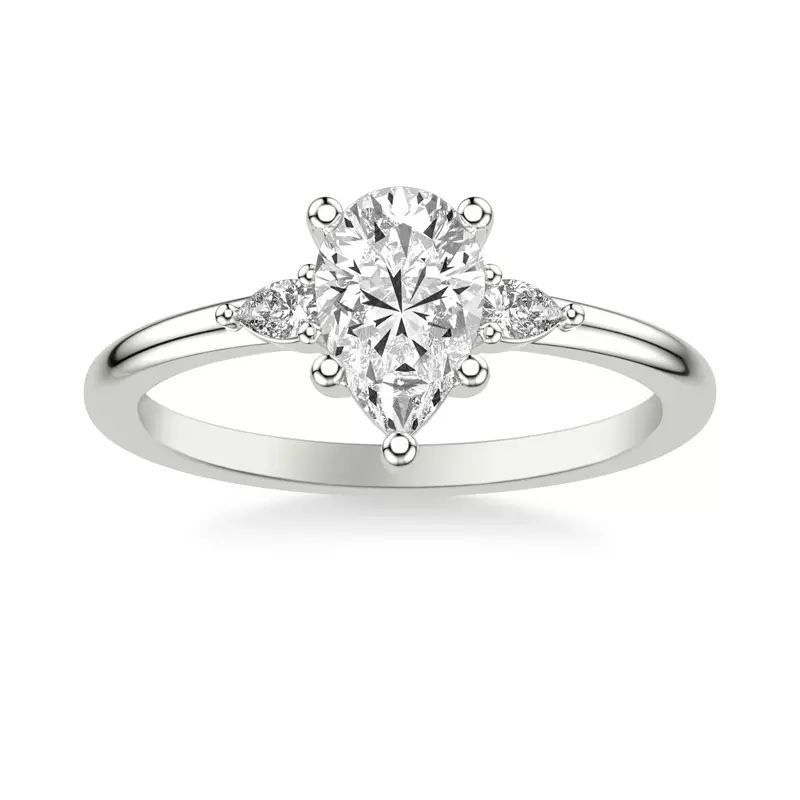 Platinum Julie Pear Shaped Diamond Engagement Ring