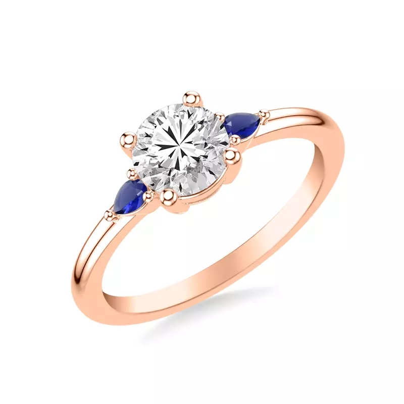 14K Rose Gold Paula Pear Shaped Sapphire Ring