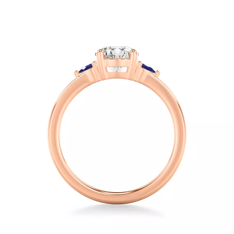14K Rose Gold Paula Pear Shaped Sapphire Ring