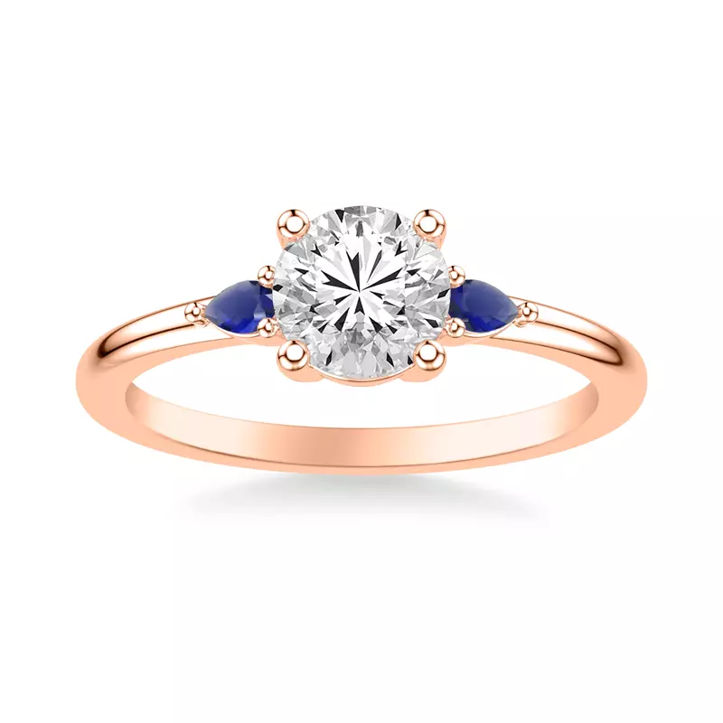 14K Rose Gold Paula Pear Shaped Sapphire Ring