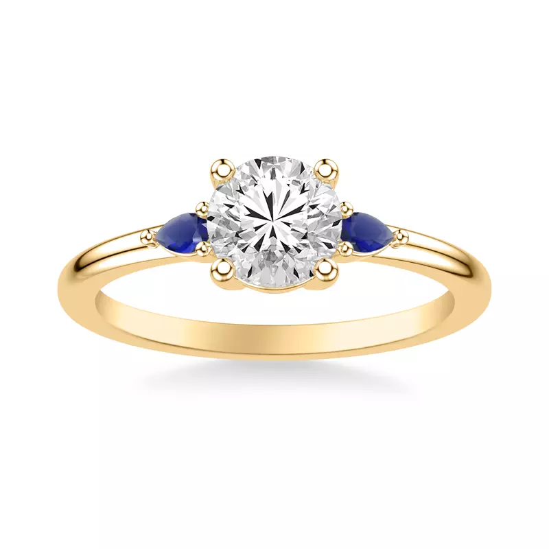 14K Yellow Gold Paula Pear Shaped Sapphire Ring