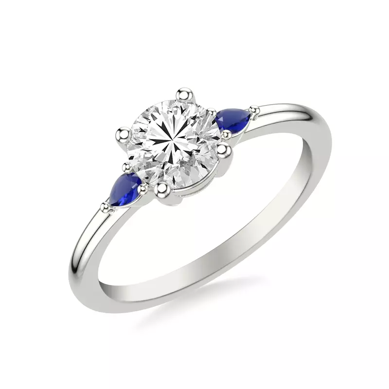 Platinum Paula Pear Shaped Sapphire Ring