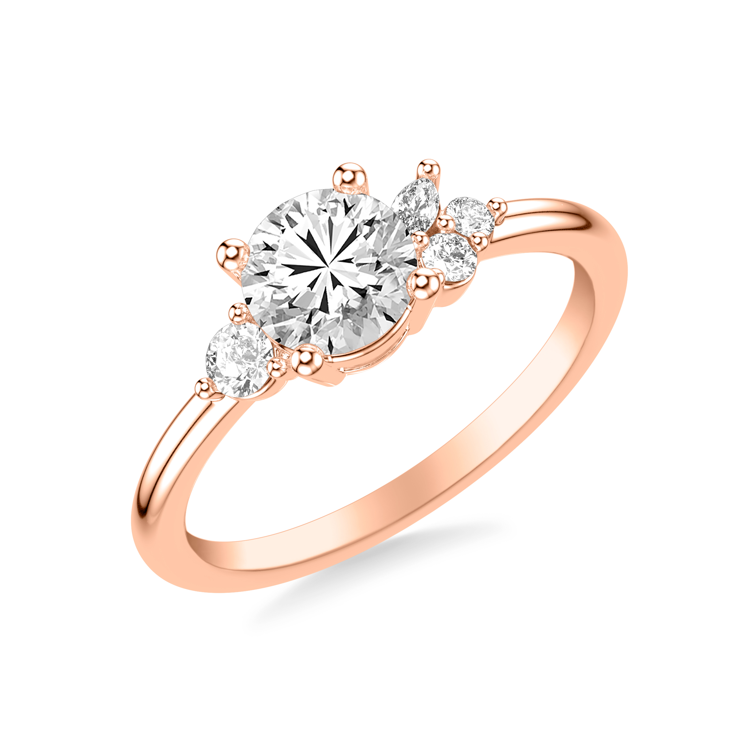 14K Rose Gold Frida Diamond Accent Engagement Ring