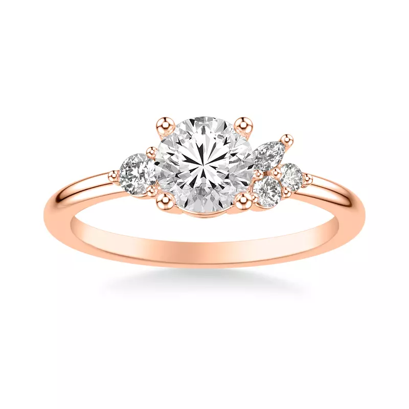 14K Rose Gold Frida Diamond Accent Engagement Ring