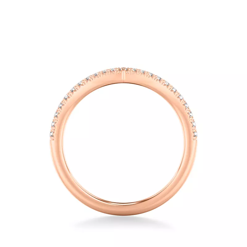 14K Rose Gold Frida Pavé Diamond V-Band