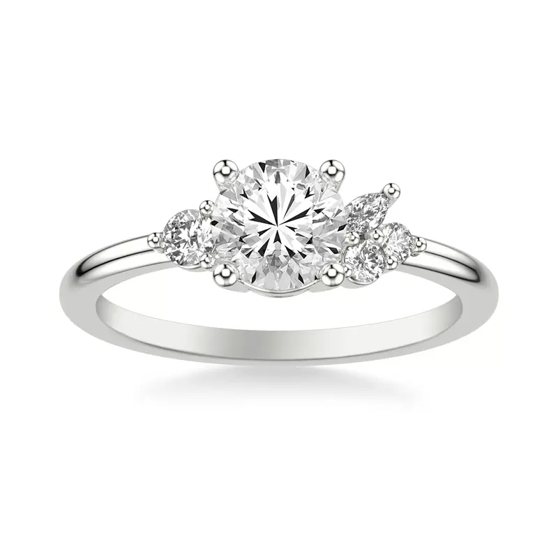 14K White Gold Frida Diamond Accent Engagement Ring