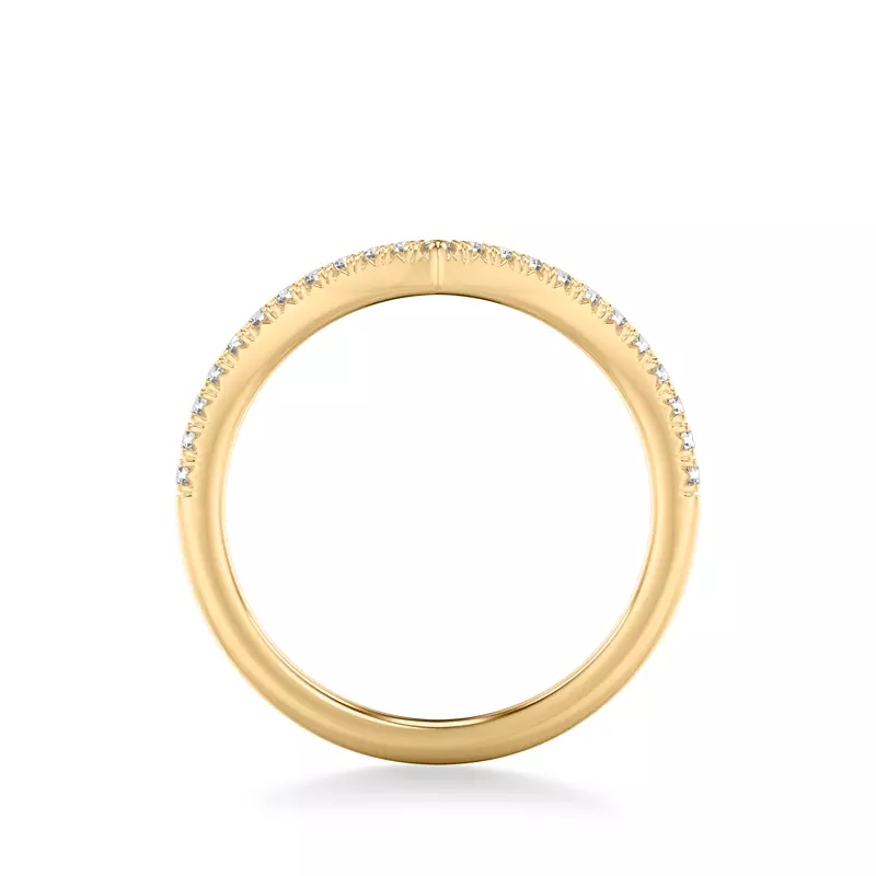 14K Yellow Gold Frida Pavé Diamond V-Band
