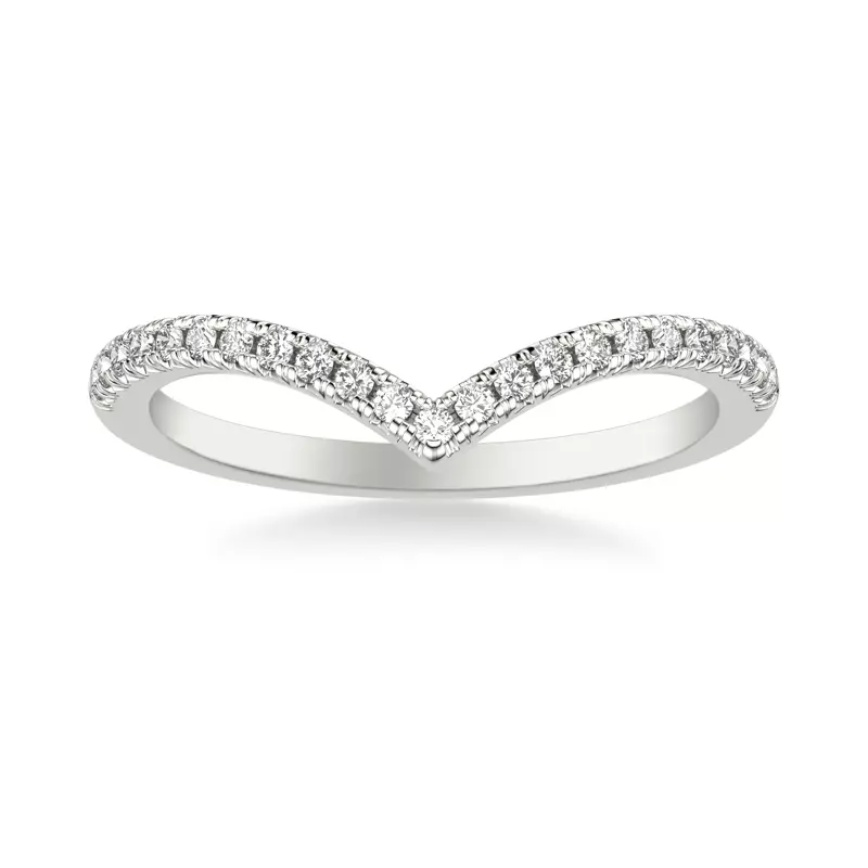 18K White Gold Frida Pavé Diamond V-Band