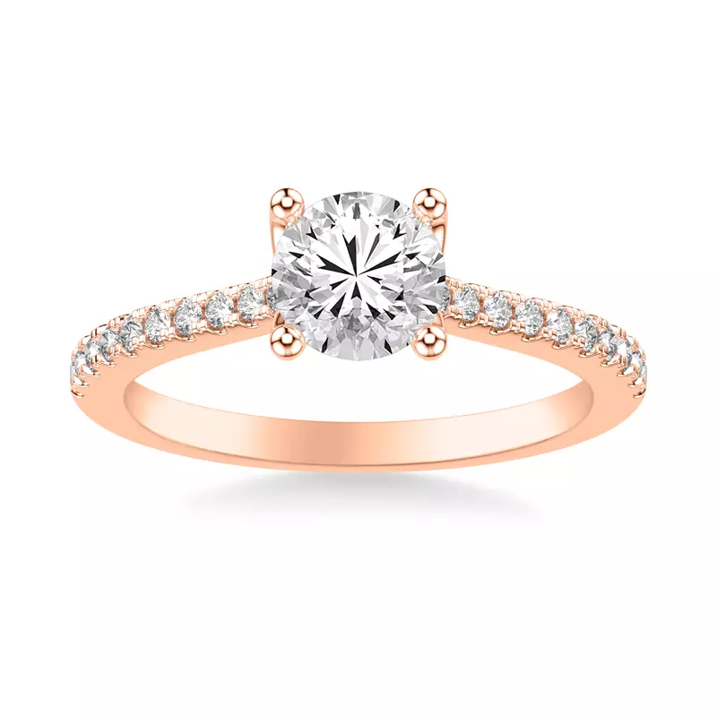 14K Rose Gold Marlo Pavé Engagement Ring