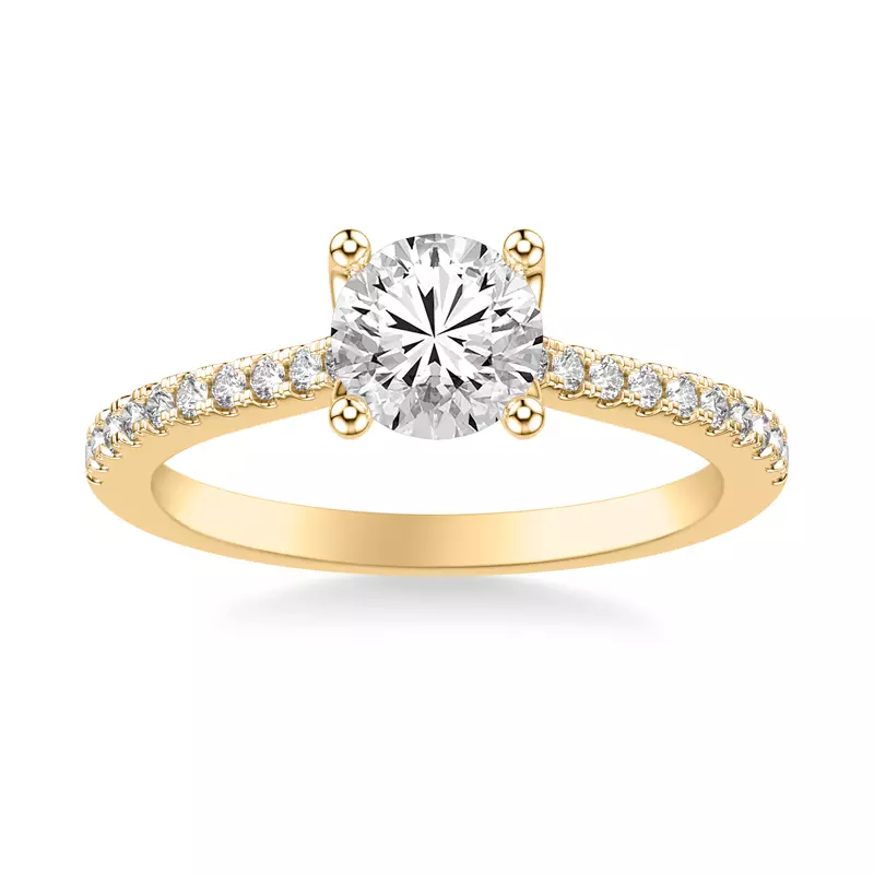 14K Yellow Gold Marlo Pavé Engagement Ring