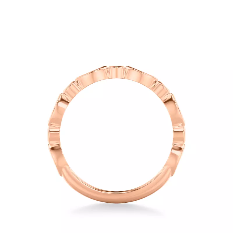 14K Rose Gold Jamie Marquise And Round Bezel Band